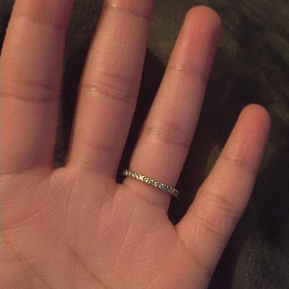Barzel Classic Rose Gold Plated Pave Eternity Ring